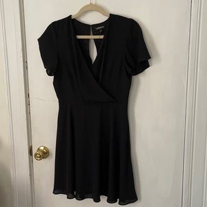 Express Black Flowy Short Dress